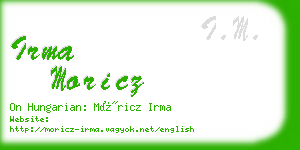 irma moricz business card