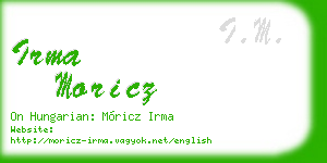irma moricz business card